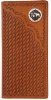3D Belt Company W543 Tan Wallet with Smooth Trim with Praying Cowboy Concho